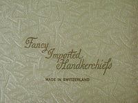 Set of 2 Vintage Linen Handkerchiefs in Box Switzerland