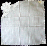Anice Embroidery Vintage Trembler Handkerchief White Wedding Madeira
