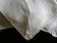 Gray Irish Linen Hemstitched Vintage Handkerchief New Old Stock