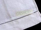 Fine White Vintage Irish Linen Guest Towels, Pair
