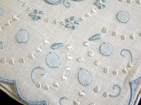 Madeira Blue Monogram B Vintage Linen Handkerchief