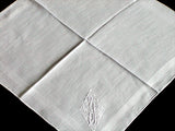 Monogram Y Vintage Handkerchief Embroidered White Linen