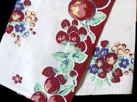 Red Fruit & Floral Vintage Kitchen Tea Towel
