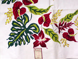 Simtex Exotic Tropical Red Floral Vintage Tablecloth 54x72