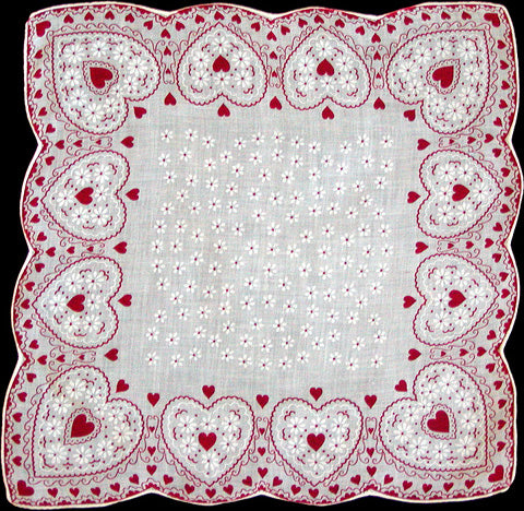 Hearts & Doilies Vintage Valentine Handkerchief