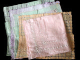 Death Pile | Fancy Collection of 5 New Old Stock Vintage Handkerchiefs