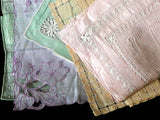 Death Pile | Fancy Collection of 5 New Old Stock Vintage Handkerchiefs