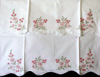 PR Vintage Pillowcases Embroidered Flowers Tubing