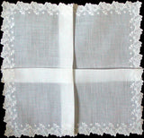 Death Pile | 10 White on White Vintage Handkerchiefs Made in Switzerland