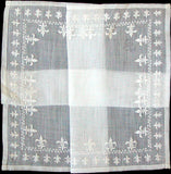 Death Pile | 10 White on White Vintage Handkerchiefs Made in Switzerland