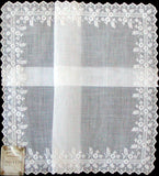 Death Pile | 10 White on White Vintage Handkerchiefs Made in Switzerland