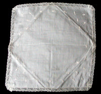 Burmel Embroidered Vintage Lace Handkerchief in Original Box