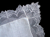 Art Deco Lace Vintage Linen Wedding Handkerchief