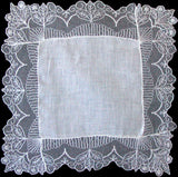 Art Deco Lace Vintage Linen Wedding Handkerchief