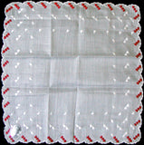 Desco Embroidered Hearts Vintage Handkerchief Valentines Day