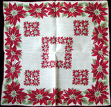 Death Pile | 20 Christmas Poinsettias Vintage Handkerchiefs