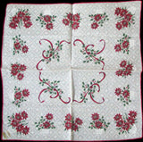 Death Pile | 20 Christmas Poinsettias Vintage Handkerchiefs
