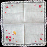 Death Pile | 20 Christmas Poinsettias Vintage Handkerchiefs