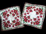Death Pile | 20 Christmas Poinsettias Vintage Handkerchiefs