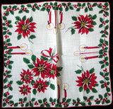 Death Pile | 20 Christmas Poinsettias Vintage Handkerchiefs