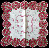 Death Pile | 20 Christmas Poinsettias Vintage Handkerchiefs