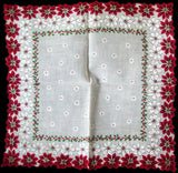 Death Pile | 20 Christmas Poinsettias Vintage Handkerchiefs