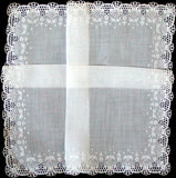 Death Pile | 10 White on White Vintage Handkerchiefs Made in Switzerland