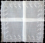Death Pile | 10 White on White Vintage Handkerchiefs Made in Switzerland