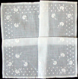 Death Pile | 10 White on White Vintage Handkerchiefs Made in Switzerland