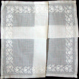 Death Pile | 10 White on White Vintage Handkerchiefs Made in Switzerland
