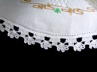PR Vintage Pillowcases Embroidered Flower Pots Crochet Lace