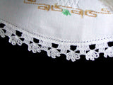 PR Vintage Pillowcases Embroidered Flower Pots Crochet Lace