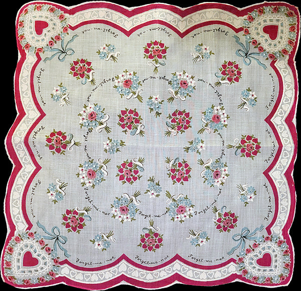 Forget-Me-Not Vintage Valentine Handkerchief