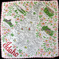 Idaho Vintage Souvenir State Map Handkerchief