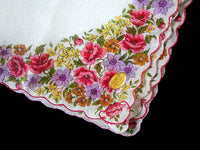 Springy Floral Vintage Handkerchief New Old Stock - 16 Inch