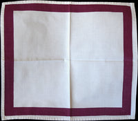 Set of 7 Vintage Napkins Matkins Mulberry Stripe Border