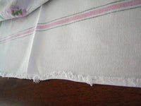 Pink White Dogwood Vintage Tablecloth 47x48