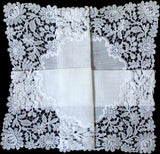 Schiffli Lace Vintage Wedding Handkerchief