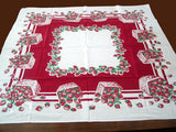 Strawberry Festival Vintage Tablecloth 45x46