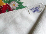 Startex Floral Red Poppies Vintage Tablecloth 47x52
