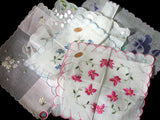 Deadstock Collection Embroidered Vintage Handkerchiefs Made in Switzerland