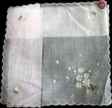 Deadstock Collection Embroidered Vintage Handkerchiefs Made in Switzerland