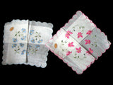 Deadstock Collection Embroidered Vintage Handkerchiefs Made in Switzerland