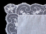 Tambour Lace Vintage Wedding Handkerchief