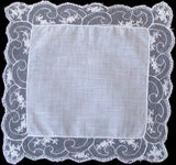 Tambour Lace Vintage Wedding Handkerchief
