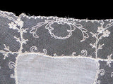Tambour Lace Vintage Wedding Handkerchief Linen