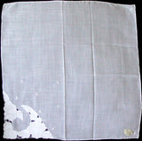 Burmel Original White Madeira Roses Vintage Handkerchief