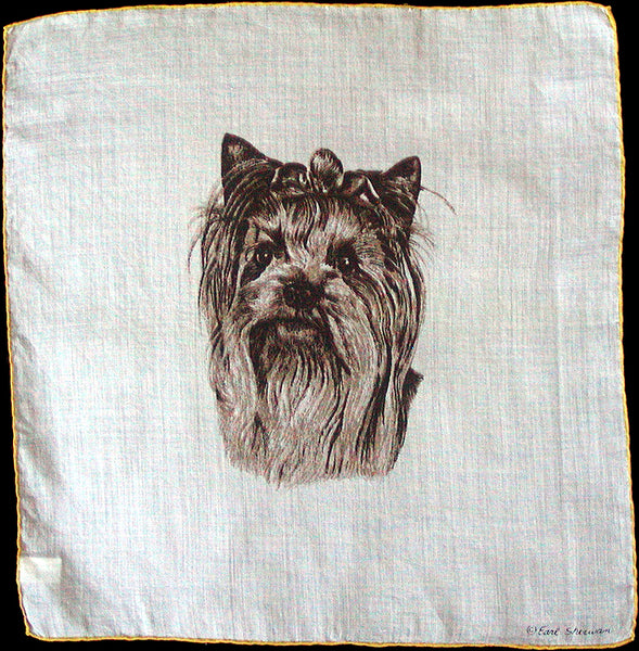 Yorkie Yorkshire Terrier Vintage Handkerchief A Skandia Print