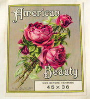 c1930's New Old Stock Single Vintage American Beauty Pillowcase