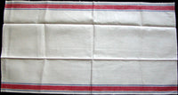 Red & Blue Stripe Vintage Linen Kitchen Dish Towel